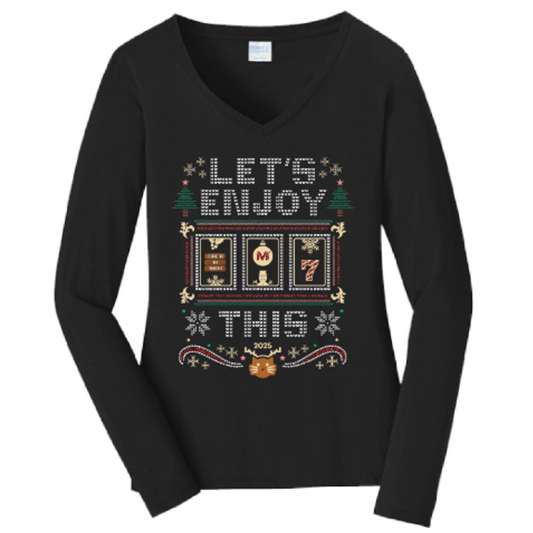 Let’s Enjoy This Holiday Long Sleeve V-Neck Tee