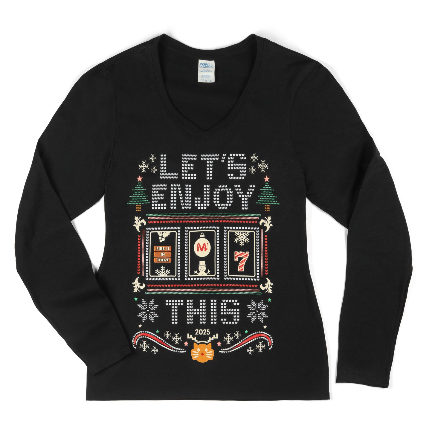 Let’s Enjoy This Holiday Long Sleeve V-Neck Tee